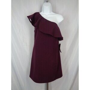 French Connection Purple One Shoulder Ruffle Mini Dress Size 0 New
